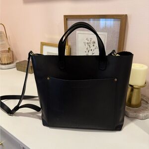 Portland Leather Black Tote Bag